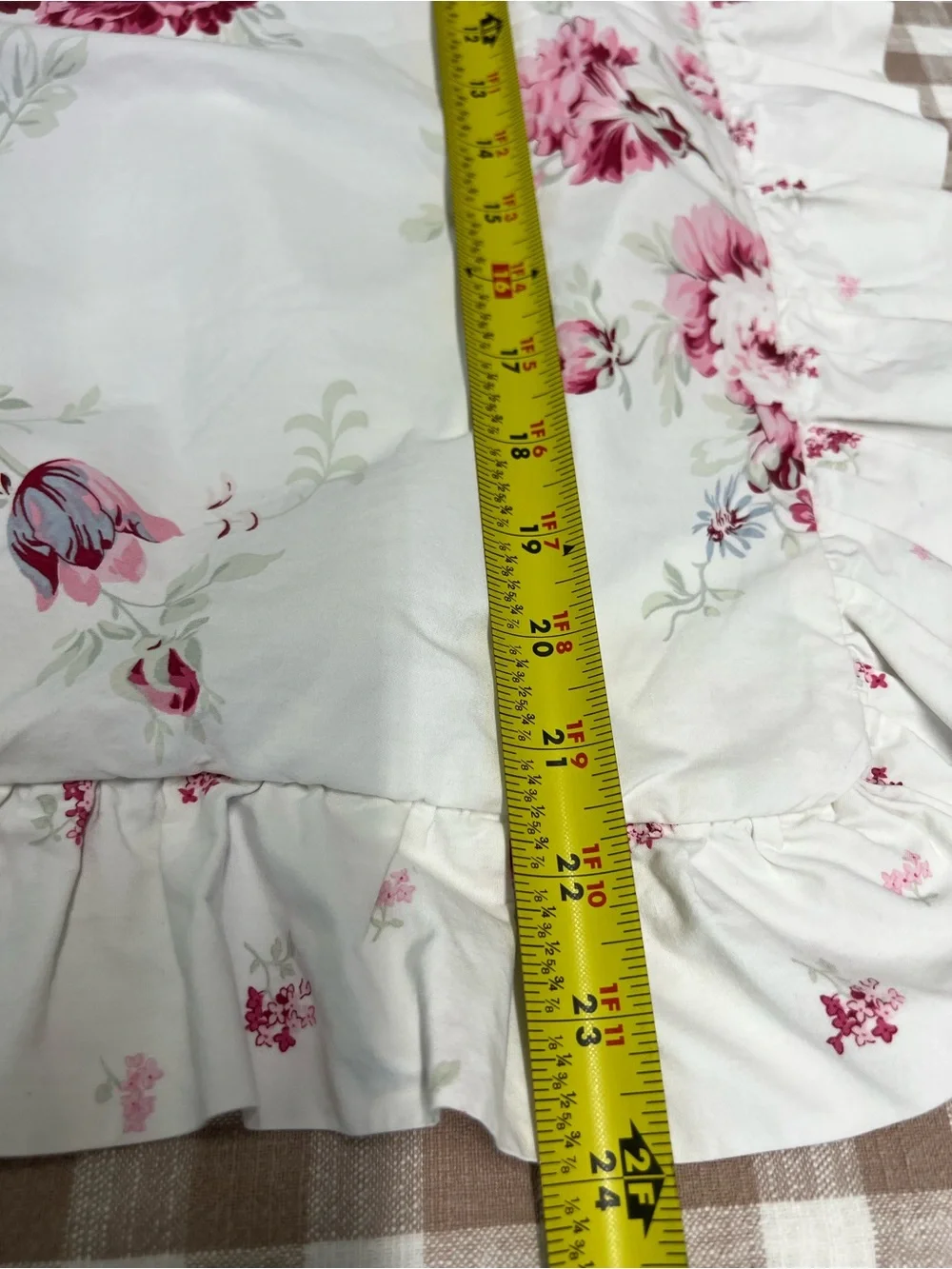 2 Simply shabby chic pillow shams pink flower cottage core bedding grandma core